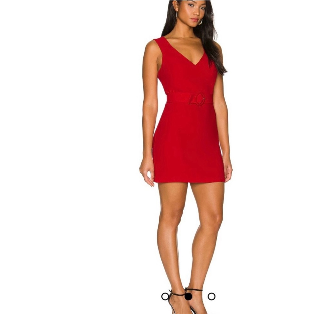 Amanda Uprichard Red V-Neck Dress